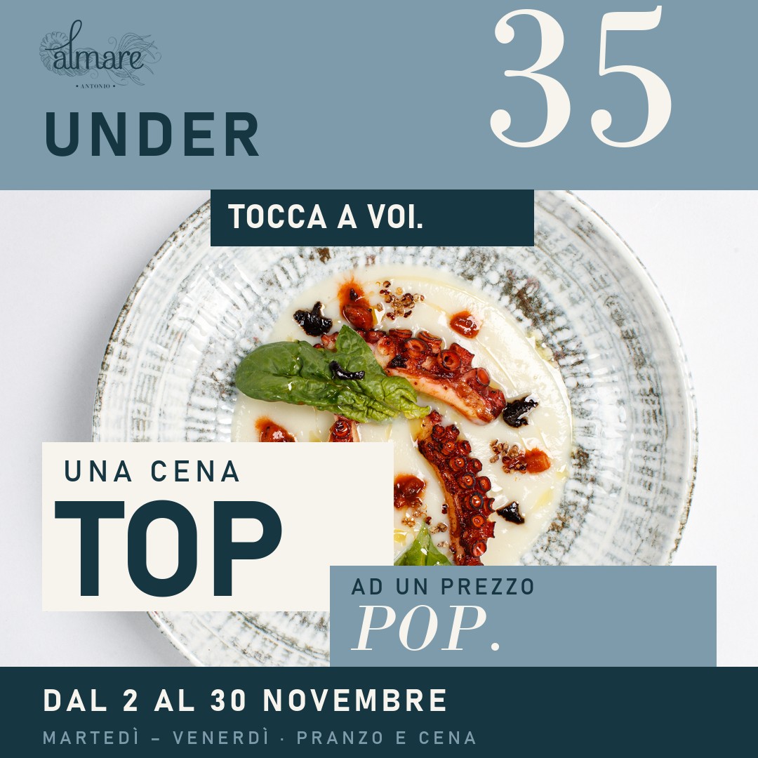 Under 35 al Ristorante AlMare di Fano: una cena top a un prezzo pop, dal 2 al 30 novembre